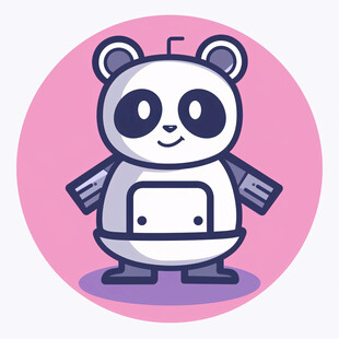 智能机器熊猫吉祥物