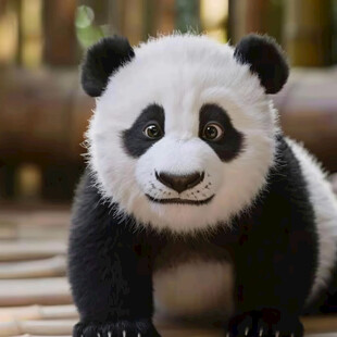 写实熊猫插画