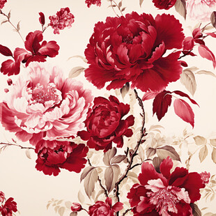 手绘质感牡丹花