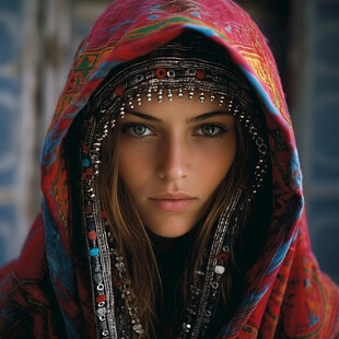 戴头巾女子头像