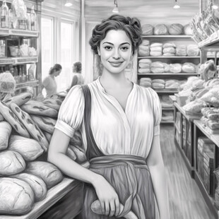 买面包的女孩