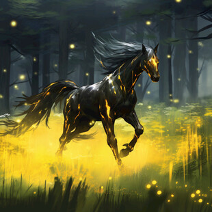 奔跑腾空骏马