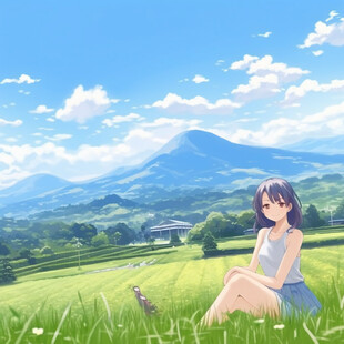 山间少女 静谧时光