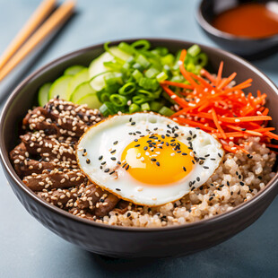 生鸡蛋芝麻拌饭