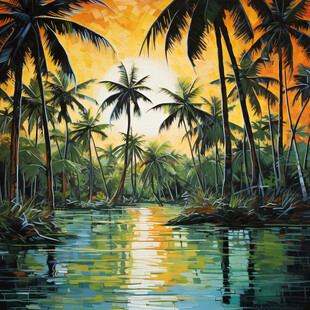 椰树油画