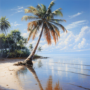 艺术沙滩椰树