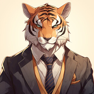 穿西装的老虎