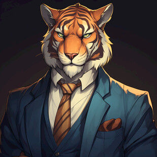 穿西装的老虎