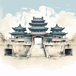 镇淮楼插画