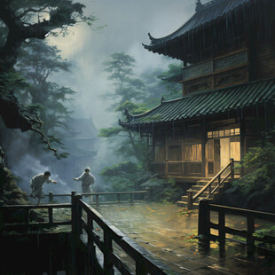 烟雨楼插画
