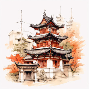崇安阁插画
