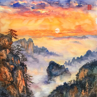 日出国画