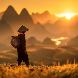 日落山头农民务工