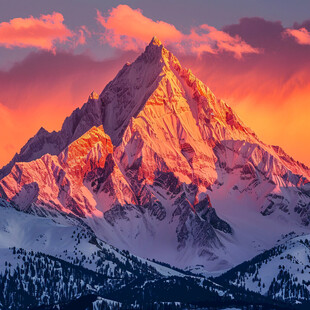 雪山朝晖