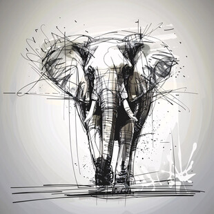 抽象大象插图