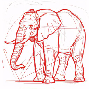 原创手绘大象