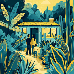 扁平风人物场景平涂