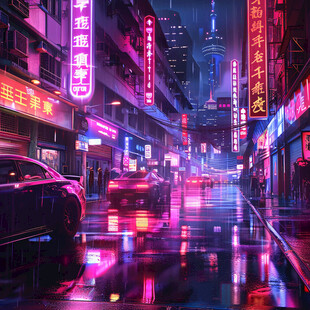 赛博朋克夜市kv