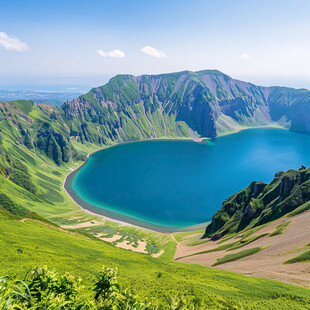 天池地池火山湖泊