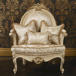 法式实木象白牙沙发