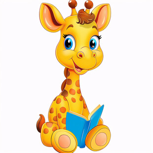 卡通可爱小长颈鹿