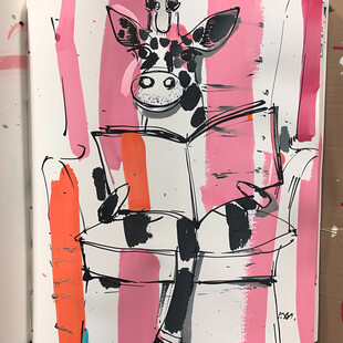 粉色长颈鹿纹素材