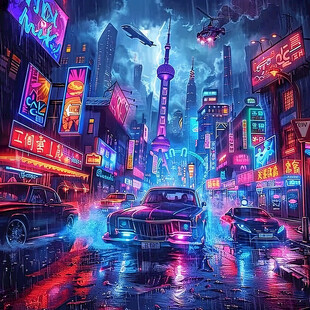 赛博朋克夜市kv