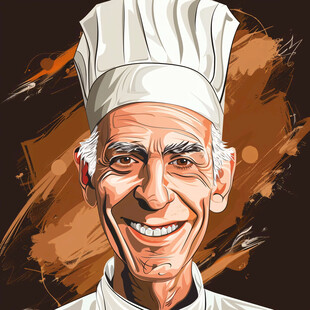 卡通老年男厨师头像