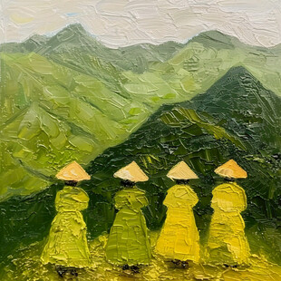 山间黄衣 静默远眺