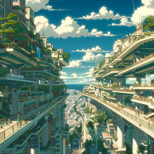 未来都市 绿意盎然
