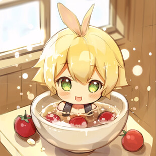 番茄浴 可爱爆了