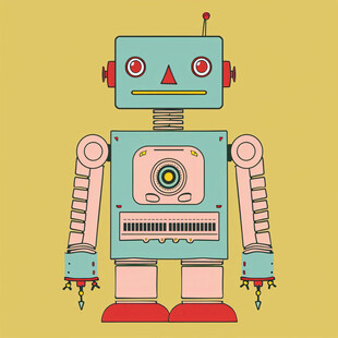 复古风机器人 可爱又呆萌