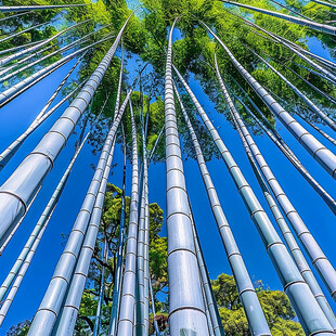 青翠竹林 仰望天空