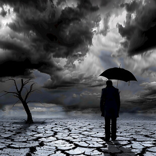 末日孤影 撑伞独行