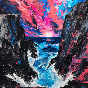 海峡日落 壮阔美景