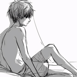 忧郁的少年背影