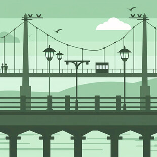 海边木桥 静谧美好