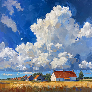 乡村田野白云飘