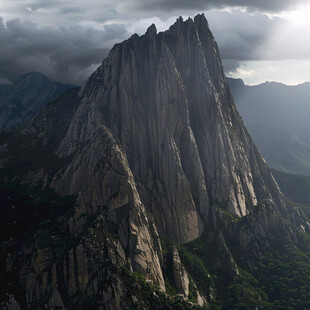 险峻山峰 云雾缭绕