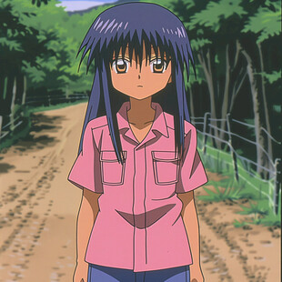 少女漫步田野路