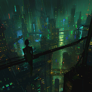 未来都市 孤独背影