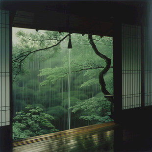 雨中庭院 静谧幽深