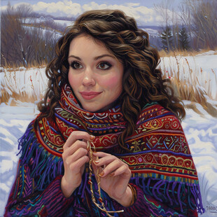 冬日暖阳 少女微笑