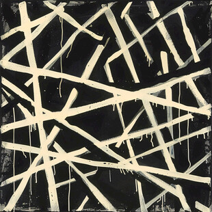 黑白抽象画 线条交织