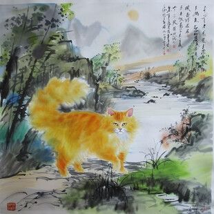 山水间的小猫咪