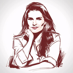 红唇女人 优雅自信