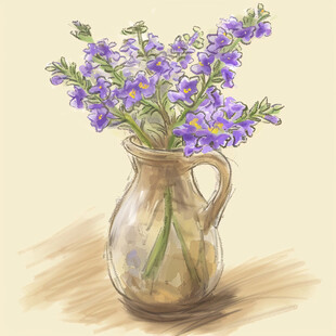 淡紫花瓶 静谧美好