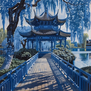 插画爱晚亭