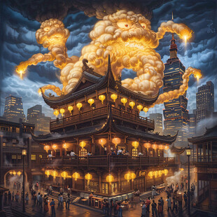九天楼插画