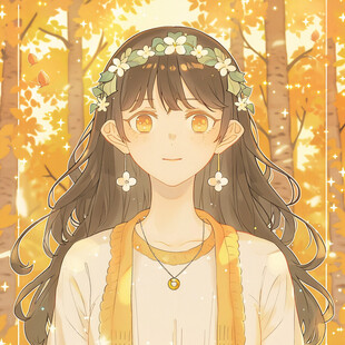 秋游的好小女孩插画